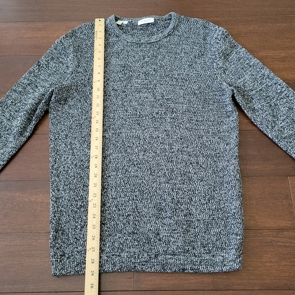 Selected Homme Men's XL Victor Crew Neck Organic Cotton Knit Sweater Black Gray - Picture 7 of 8